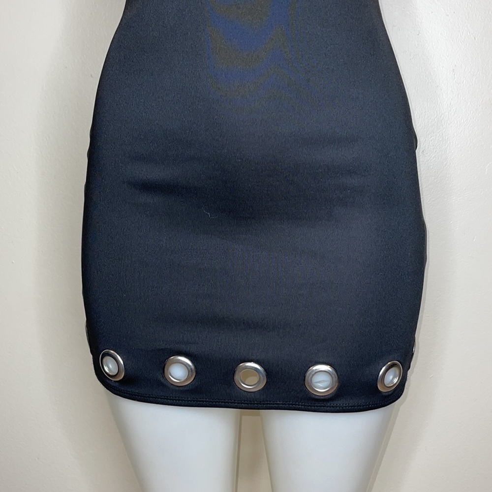 Topshop Mini Black Sleeveless Dress Size 2 - Picture 3 of 8